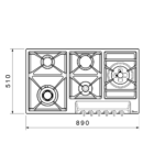 اجاق گاز استیل بیمکث کد 5093 - Image 2